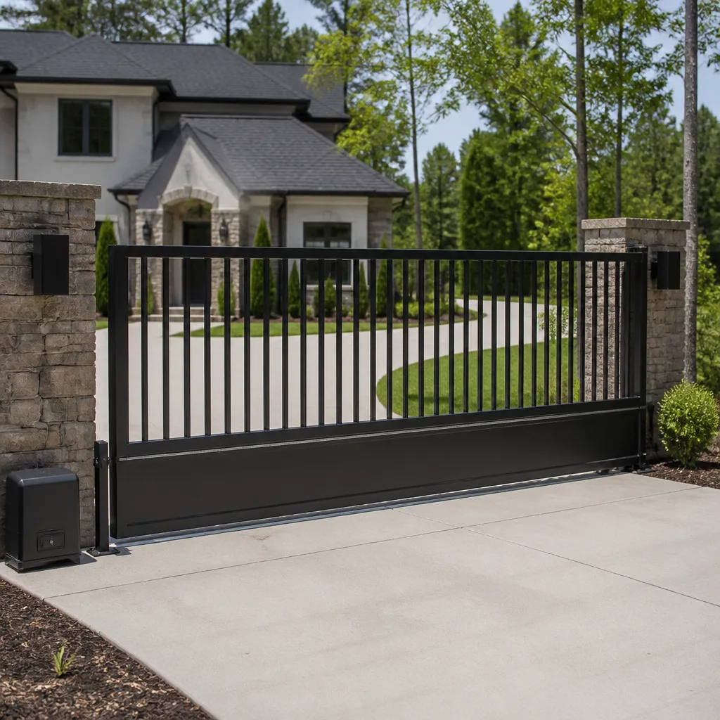Sliding driveway gates
